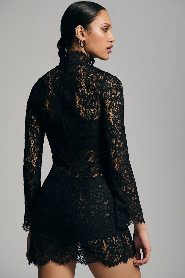 Only Hearts Midnight Lace Belle Mini Dress | Anthropologie