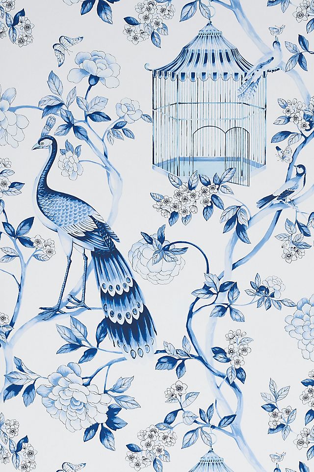Schumacher Oiseaux Et Fleurs Wallpaper | AnthroLiving