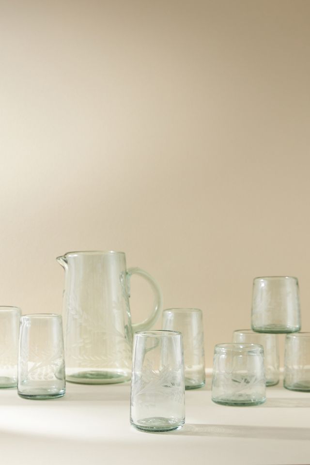 Engraved Floral Highball Glasses, Set of 4 #2