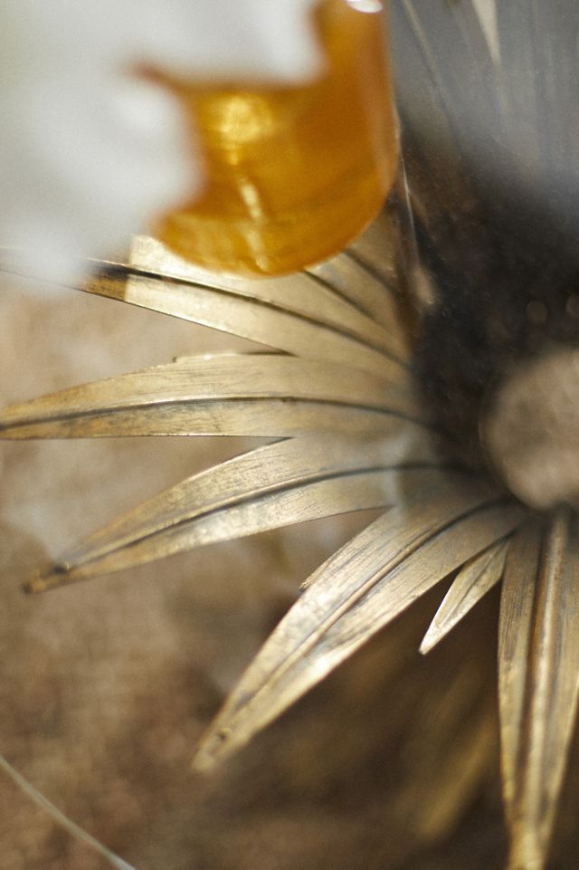 Gilded Leaves Iron + Glass Side Table #1