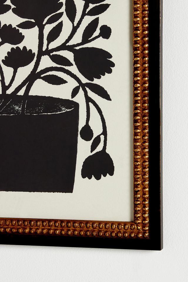 Flowing Black Floral Wall Art #1