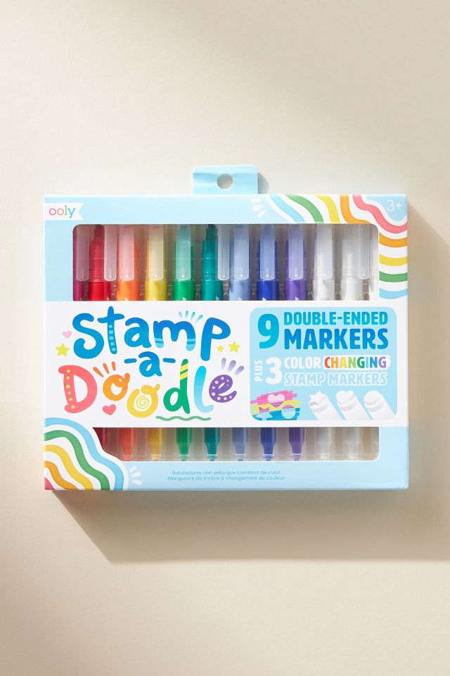 ooly Markers Multi-colored - Stamp-A-Doodle 12-Piece Double-Ended Marker  Set - Yahoo Shopping