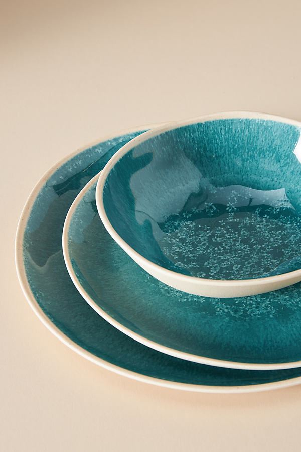 Anthropologie Dakota Melamine Dinner Plates, Set Of 4 By  In Blue Size S/4 Dinner