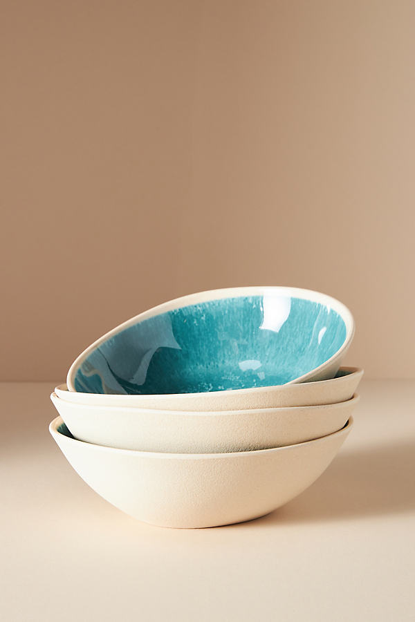 Anthropologie Dakota Melamine Bowls, Set Of 4 By  In Blue Size S/4 Bowl