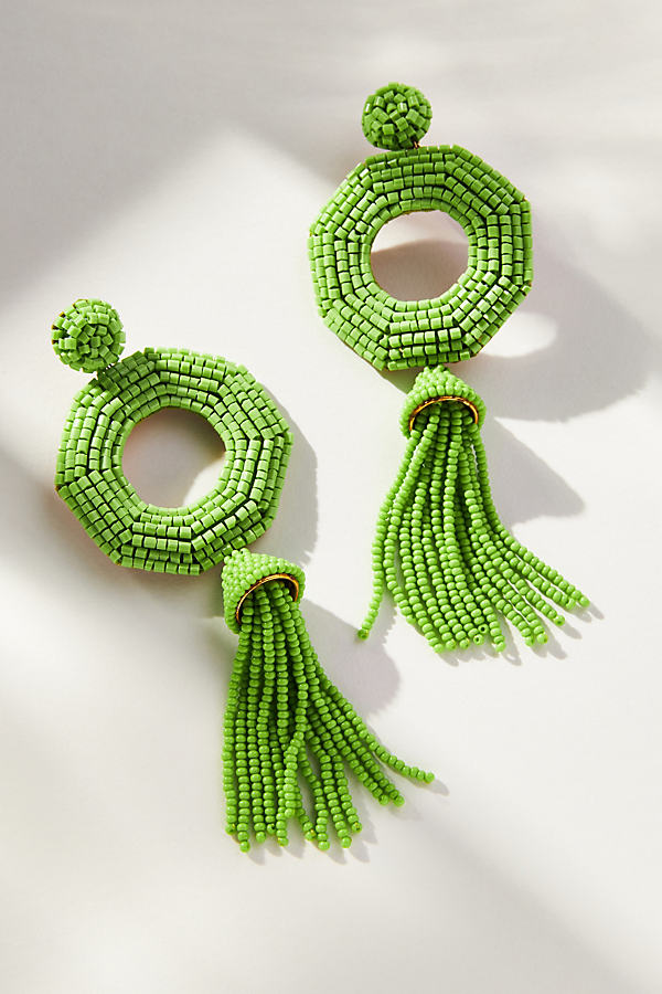 Deepa Gurnani Isha Drop Earrings In Green
