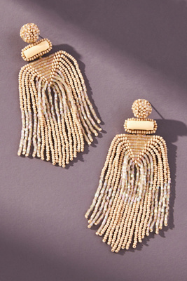 Deepa Gurnani Jody Drop Earrings In Beige