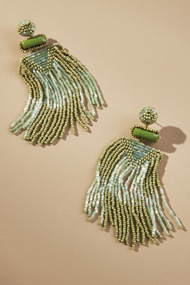 Deepa Gurnani Jody Drop Earrings In Green