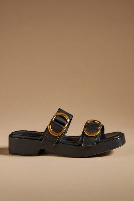 Intentionally Blank Buckle Sandals In Black