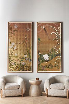Anthropologie Golden Chinoiserie Wall Art In Assorted