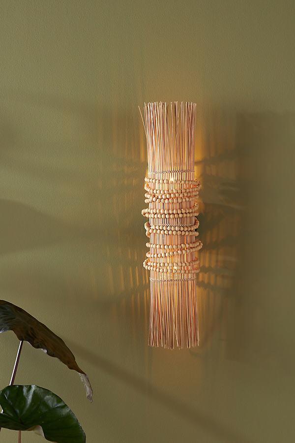 Anthropologie Beaded Sconce In Brown