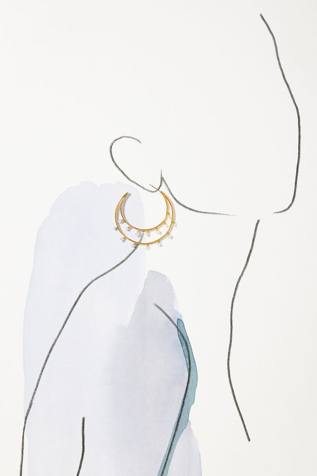 Crescent Moon Crystal Earrings #2