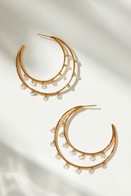 Crescent Moon Crystal Earrings