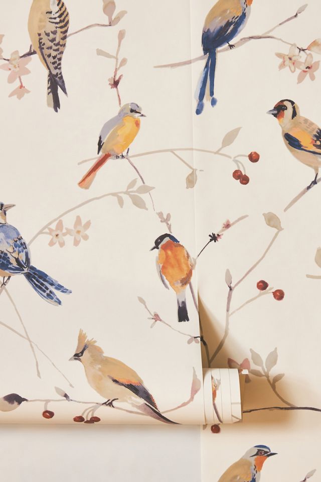 Birdsong Orange Trail Farmhouse Wallpaper #1