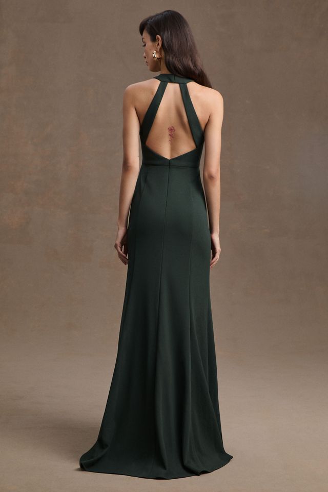 BHLDN Lennox Halter Open-Back Side-Slit Stretch Crepe Gown #3