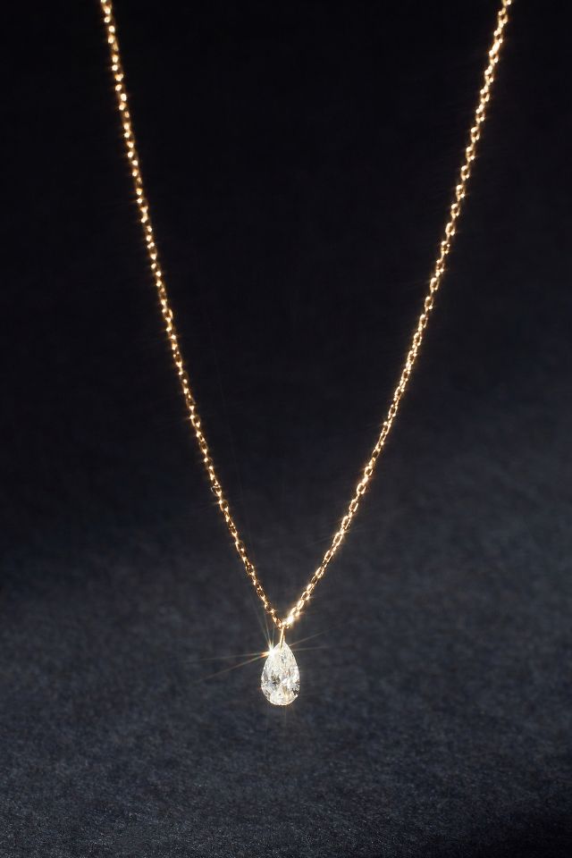 18k Gold Diamond Teardrop Necklace | Anthropologie