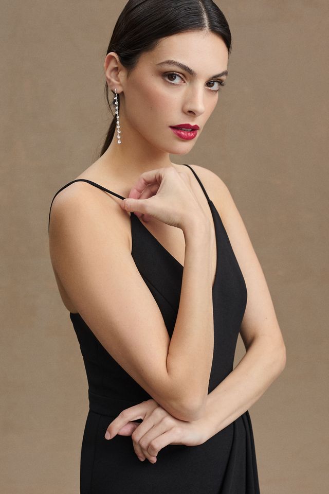 BHLDN Lyra V-Neck Faux-Wrap Stretch Crepe Midi Dress #1