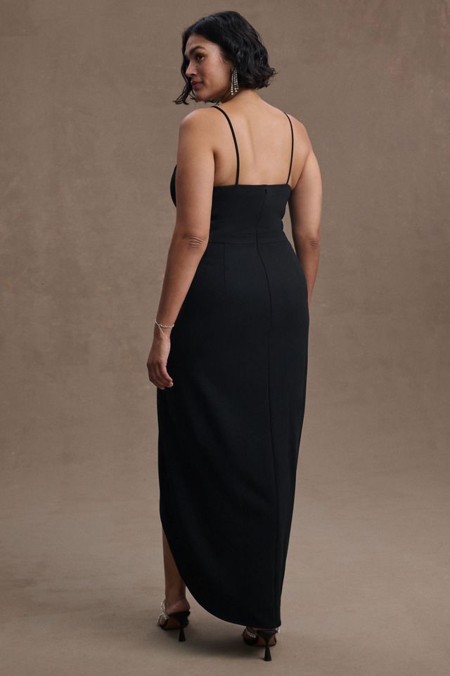 BHLDN Lyra V-Neck Faux-Wrap Stretch Crepe Midi Dress #5