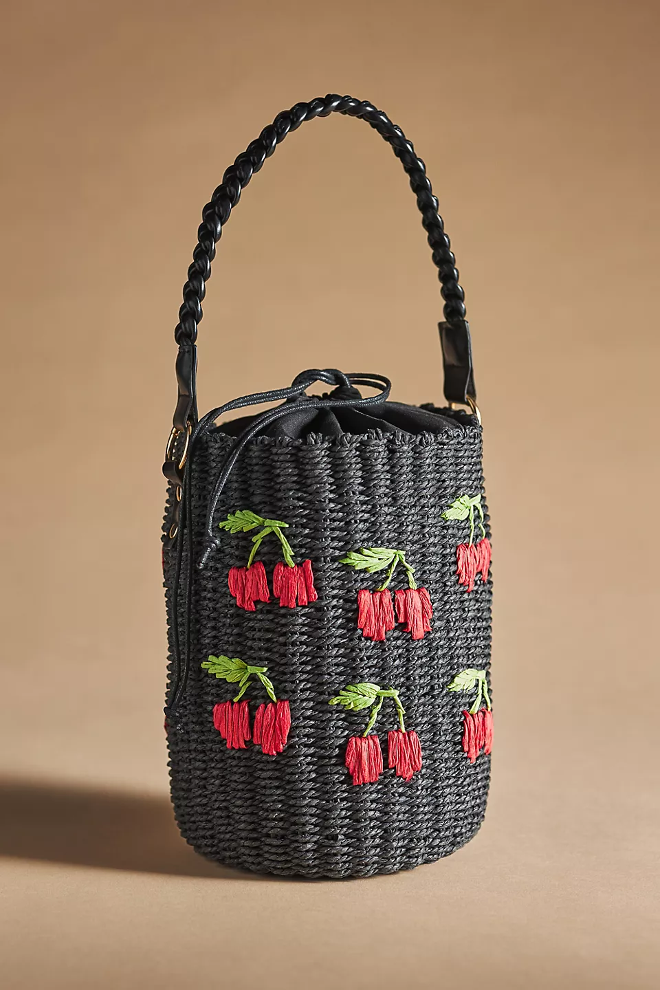 Raffia Fruit Bucket Bag