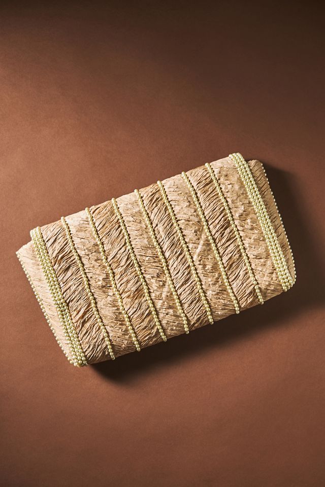 Raffia Pearl-Embellished Clutch #2