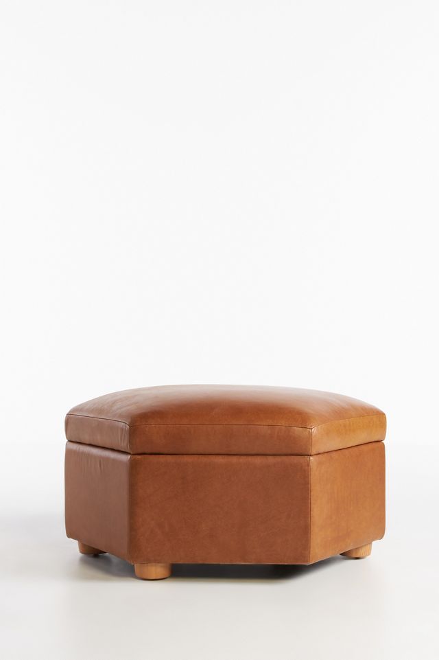 Jade Leather Storage Ottoman #2