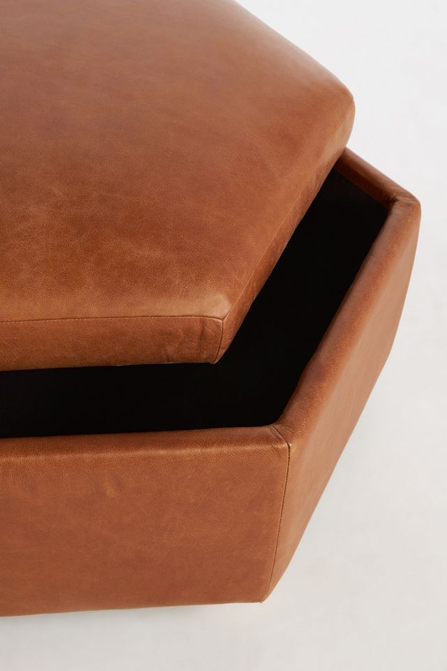 Jade Leather Storage Ottoman #3