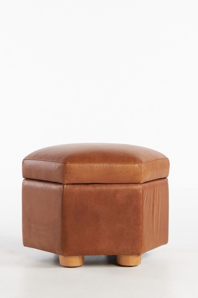 Jade Leather Storage Ottoman #7