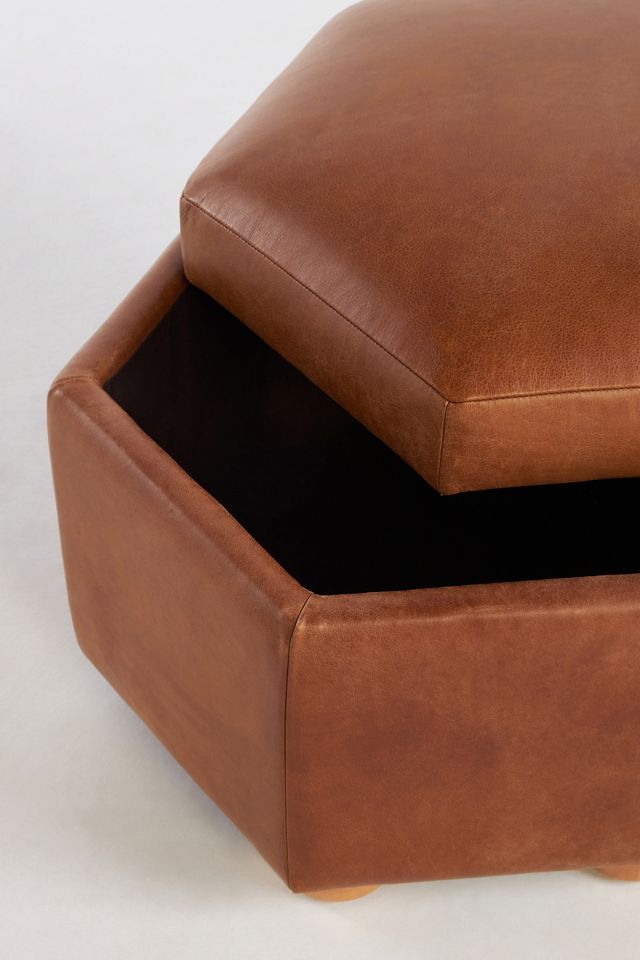 Jade Leather Storage Ottoman #10