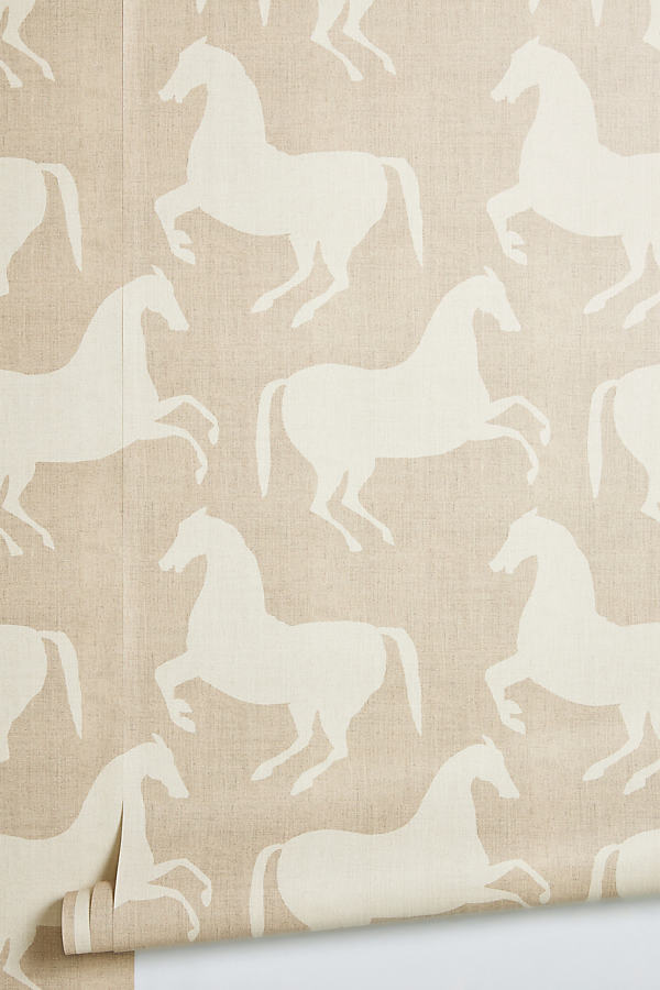 Mitchell Black Paper Horses Wallpaper In Assorted