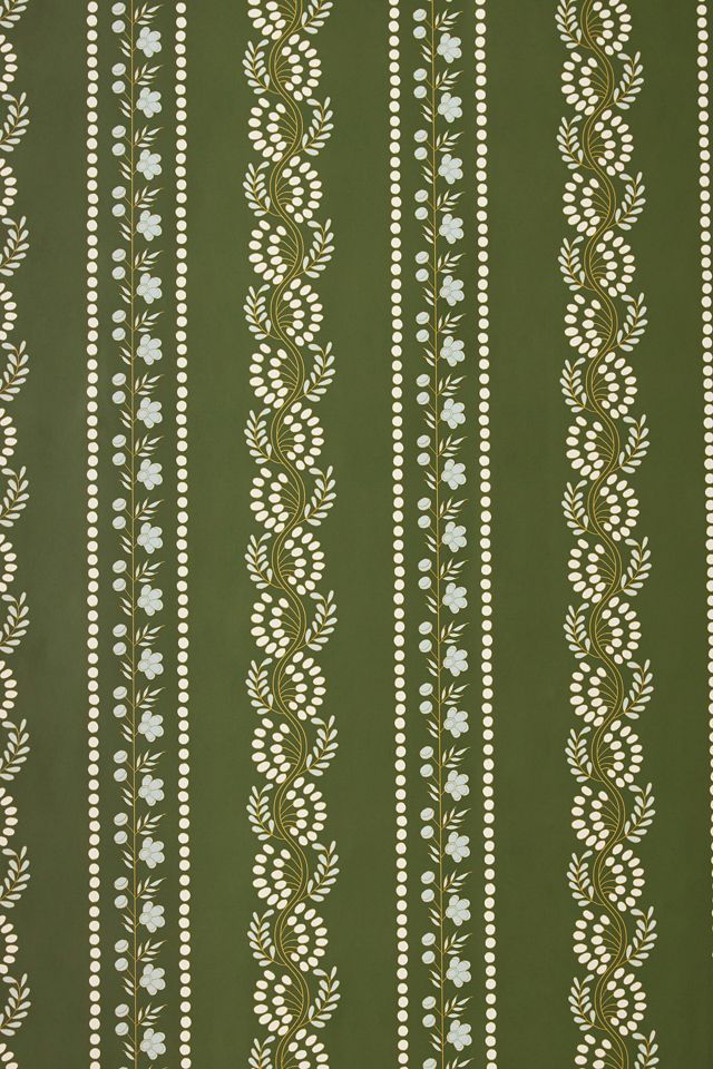 Mitchell Black Botanic Stripe Floral Wallpaper #2