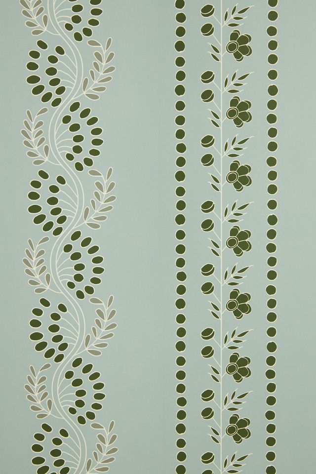 Mitchell Black Botanic Stripe Floral Wallpaper #1