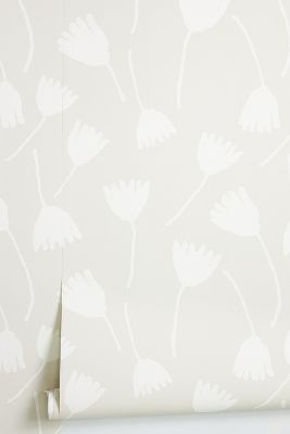 Susan Hable For Soicher Marin Tulips Wallpaper In Beige