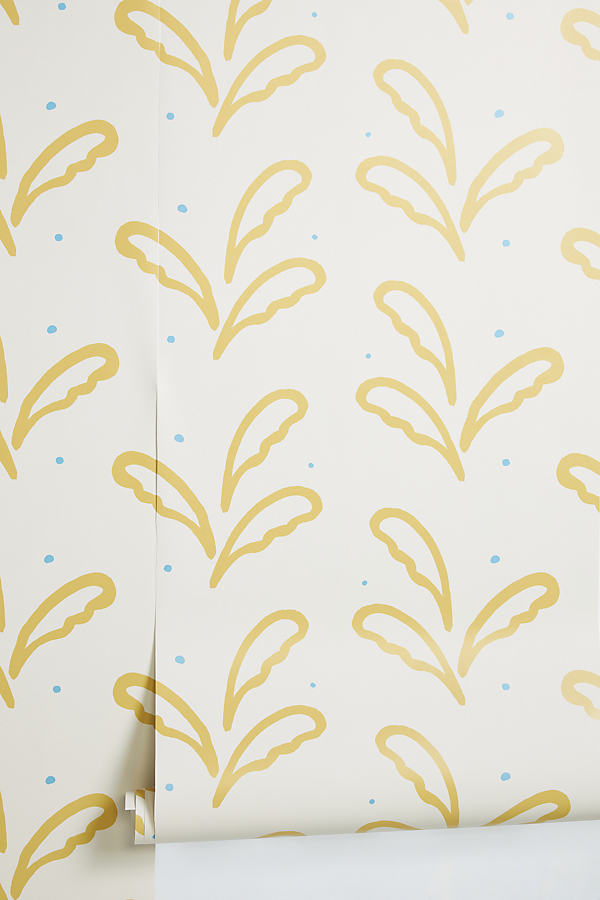Susan Hable For Soicher Marin Tulip Leaves Wallpaper In Yellow