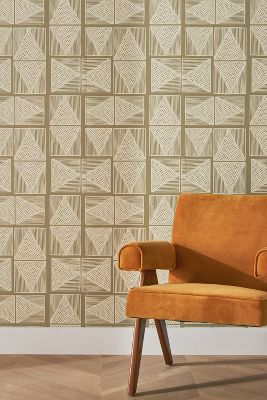 Susan Hable For Soicher Marin Graphic Wallpaper In Beige