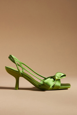 Jeffrey Campbell Slingback Bow Heels In Green