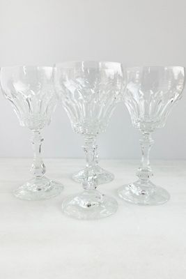 Schott Zwiesel Revue Pattern Champagne Flutes Cut Crystal Vintage