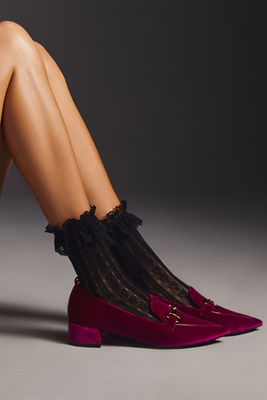 Jeffrey Campbell Velvet Heeled Loafers | Anthropologie