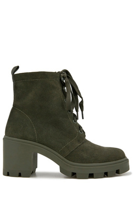 Splendid Women's Mady Fashion Boot | Block Heel, Lug Sole, Side Zipper & Lace-Up Design