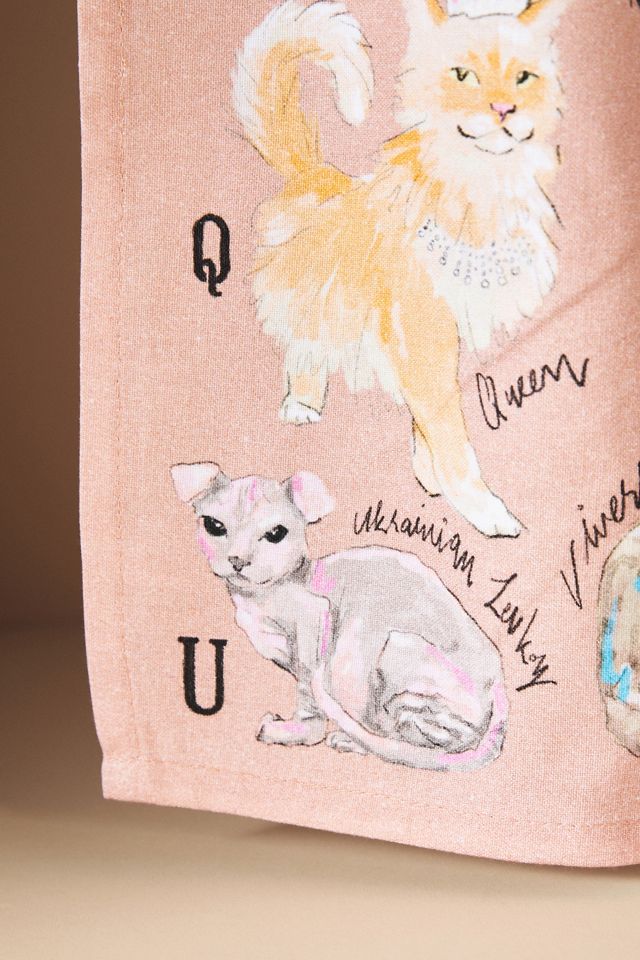Cat Breeds A-Z Dish Towel #1
