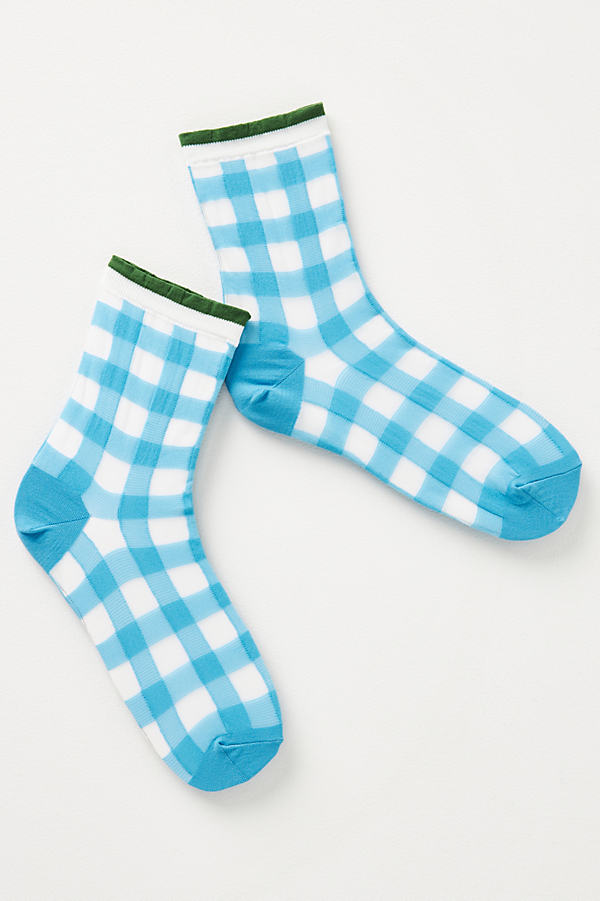 Hansel From Basel Shirley Sheer Socks In Blue