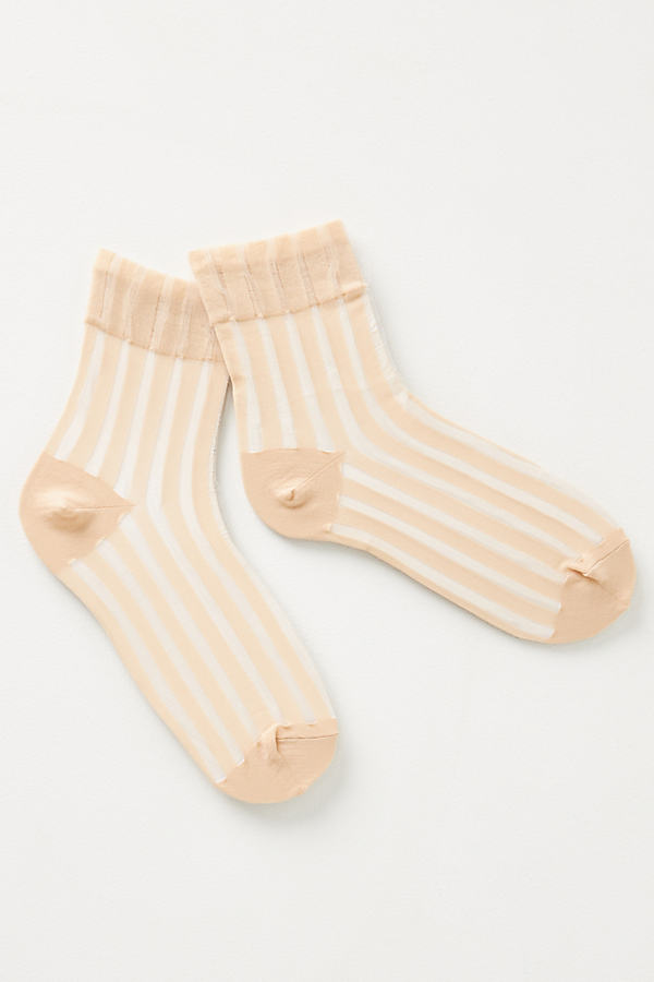 Hansel From Basel Mykonos Sheer Socks In Beige