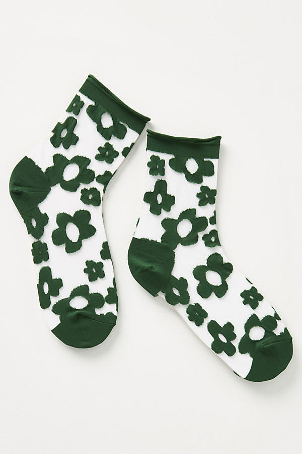 Hansel From Basel Pop Sheer Short Socks In Green