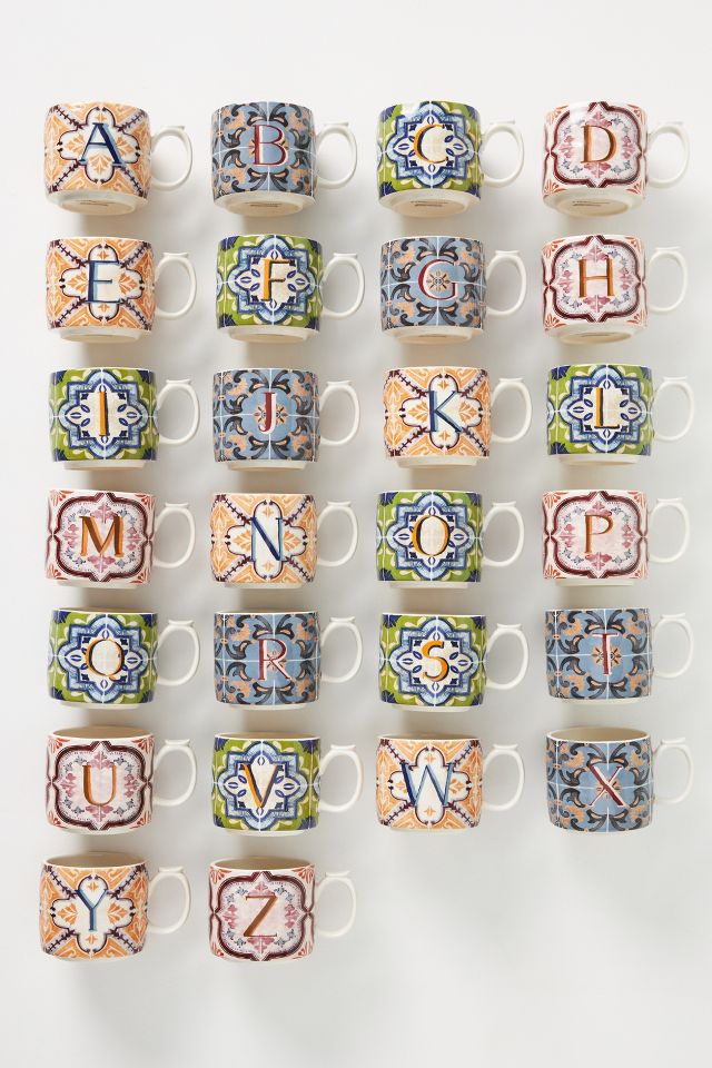 Colorway Hand Painted Letter M Monogram Initial Mug Anthropologie – Mug  Barista