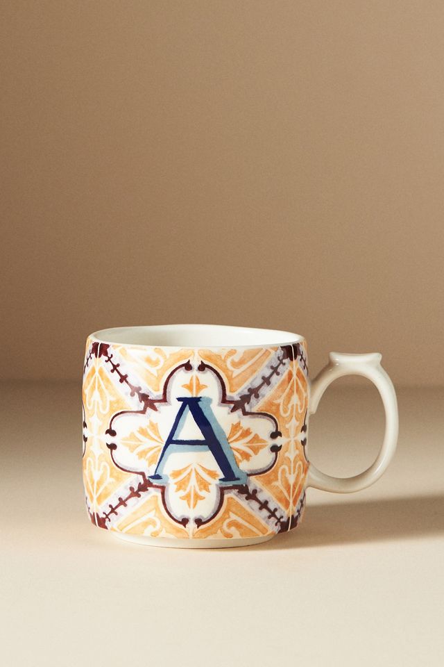 Colorway Hand Painted Letter M Monogram Initial Mug Anthropologie – Mug  Barista