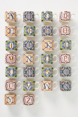 Anthropologie Mezze Monogram Mug