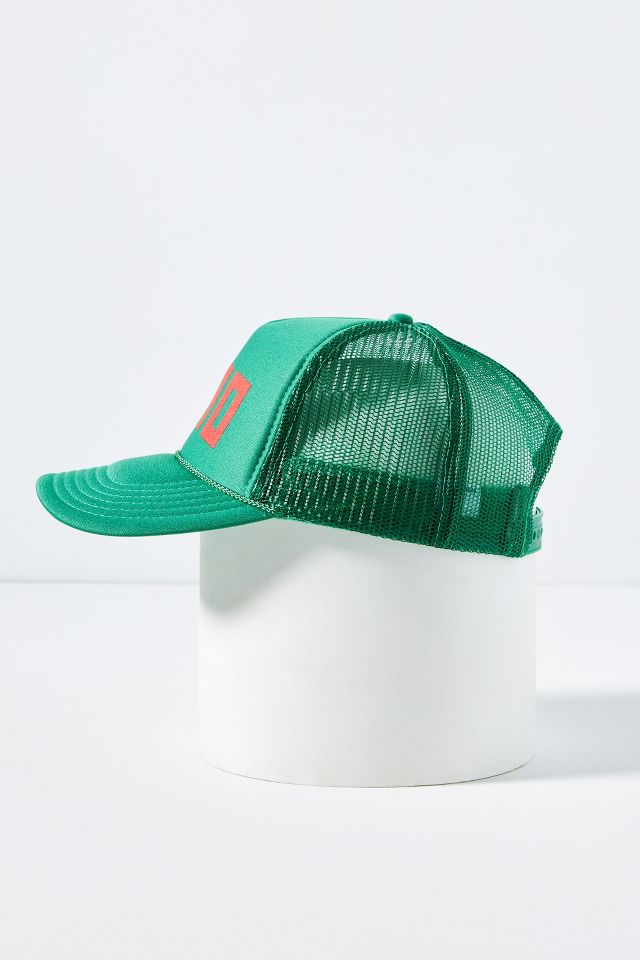 Clare V. Trucker Hat - Block Ciao - Green - Bliss Boutiques
