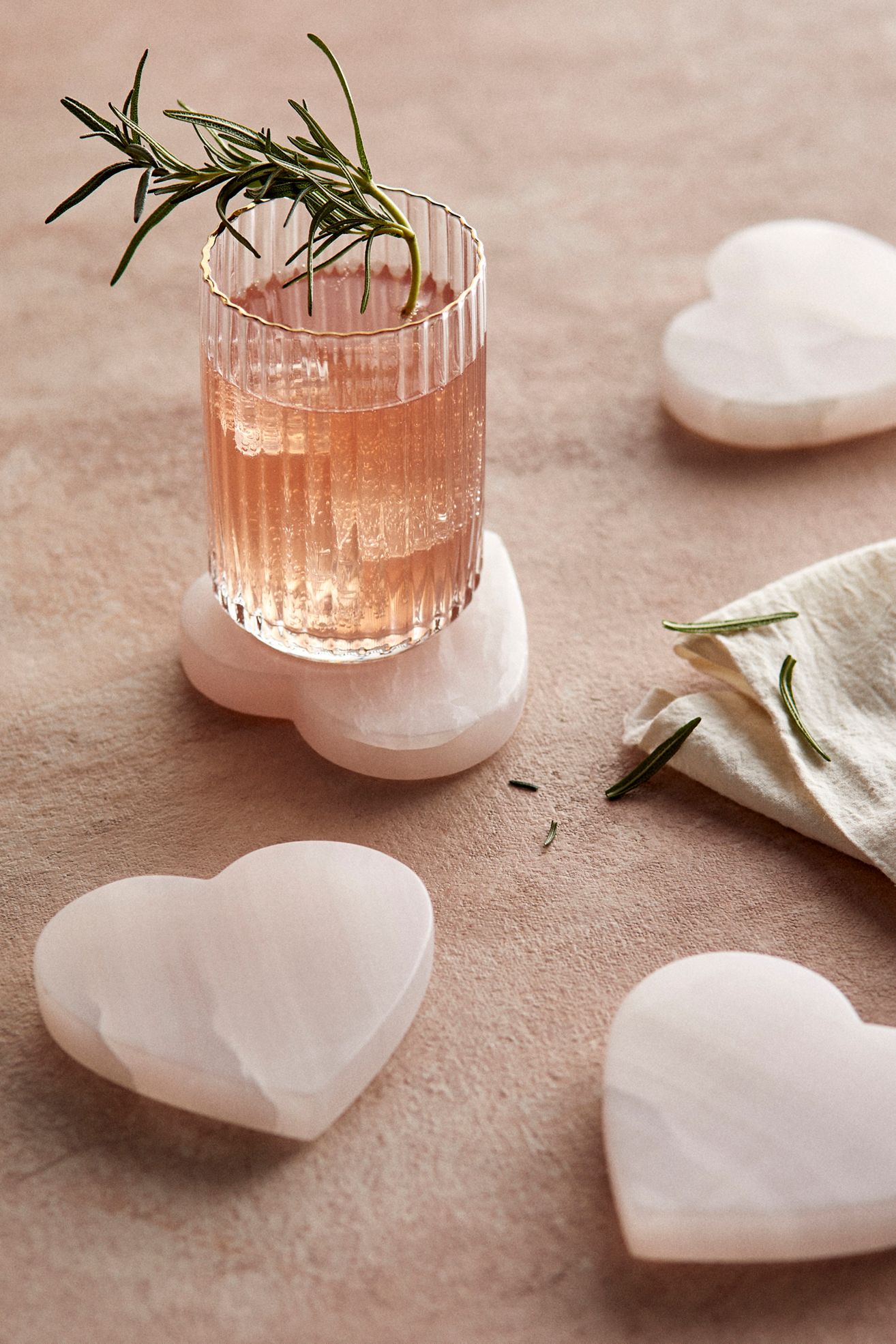 Heart Quartz Coasters, Set of 4 - Multi, Standard, One Size