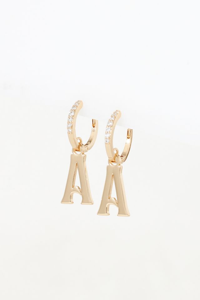 Gothic Monogram Hoop Earrings #1