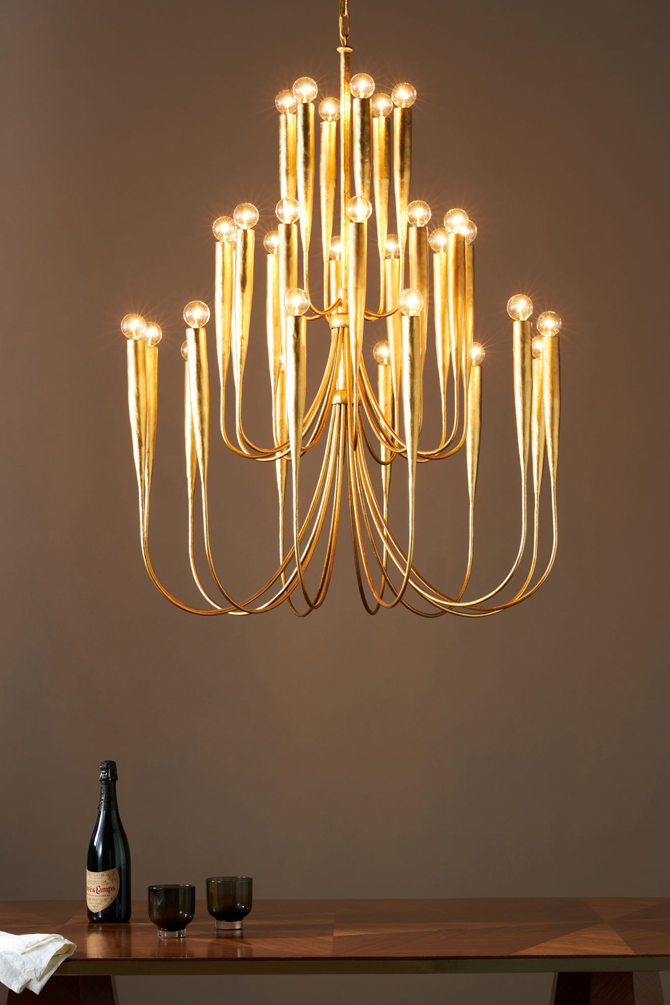 Acadia Tiered Metal Chandelier - Gold, One Size