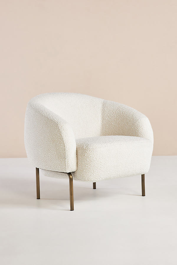 Anthropologie Boucle Frida Occasional Chair In White