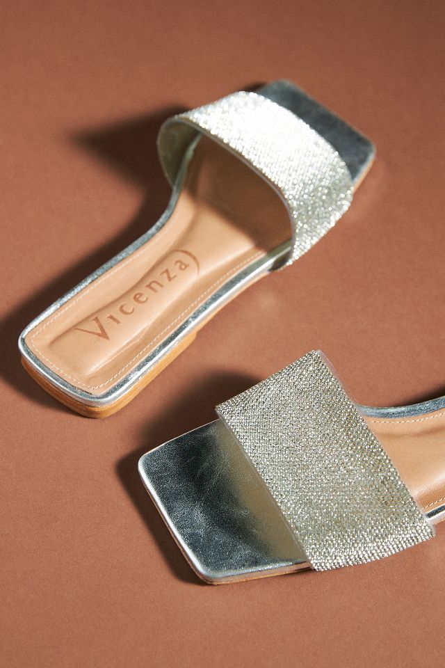 Metallic slide sandals new arrivals